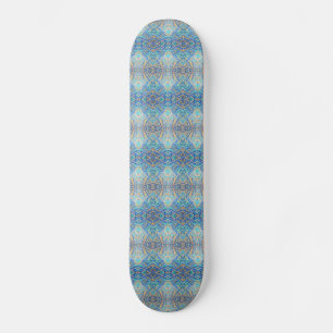 Moroccan mosaic turquoise aquamarine blue  skateboard