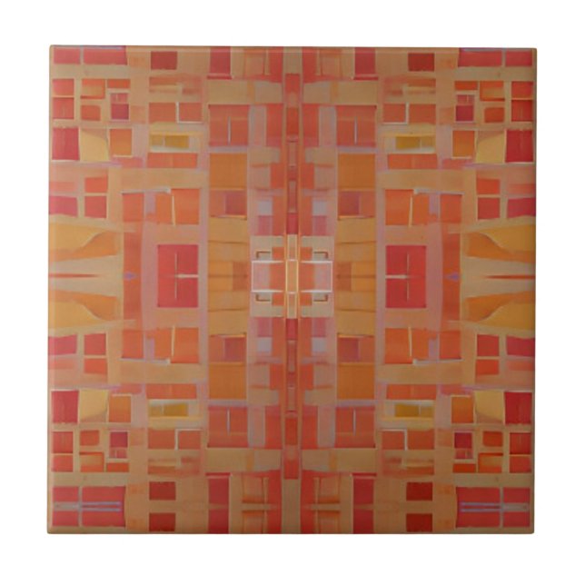 Moroccan mosaic wall rose gold geometric art  cera tile (Front)