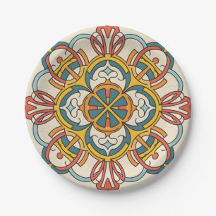 Moroccan mosaics paper plate