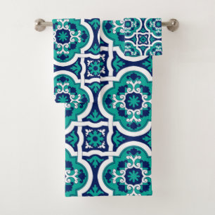 Moroccan Oasis Mosaic for Luxury Mediterranean  Bath Towel Set