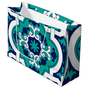 Moroccan Oasis Mosaic for Luxury Mediterranean Large Gift Bag