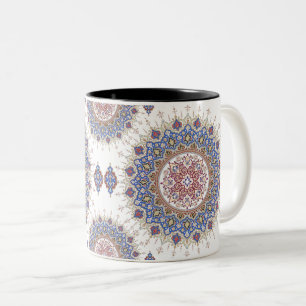 Moroccan Ornamental Geometric Pattern Two-Tone Coffee Mug