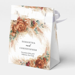 Moroccan Pampas & terracotta floral beach wedding Favour Box