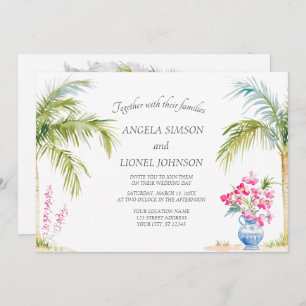 Moroccan Patio Watercolor Elegance Wedding  Invitation
