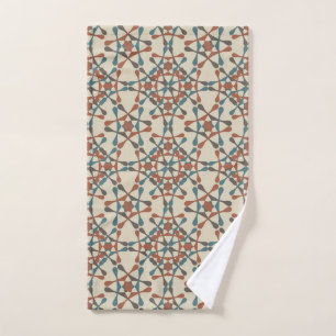 Moroccan pattern 2 (brown and blue)  hand towel