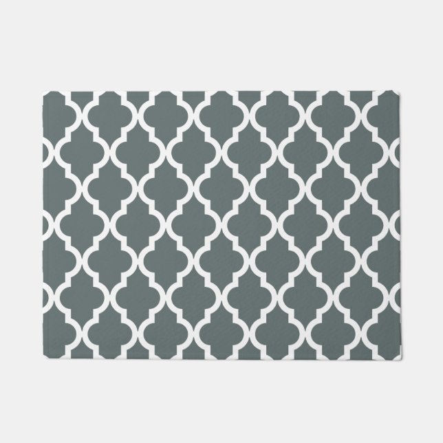 Moroccan Pattern: Dark Grey I Doormat (Front)