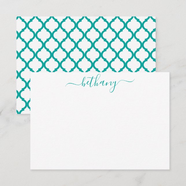 Moroccan Pattern Personalised Note Cards (Front/Back)