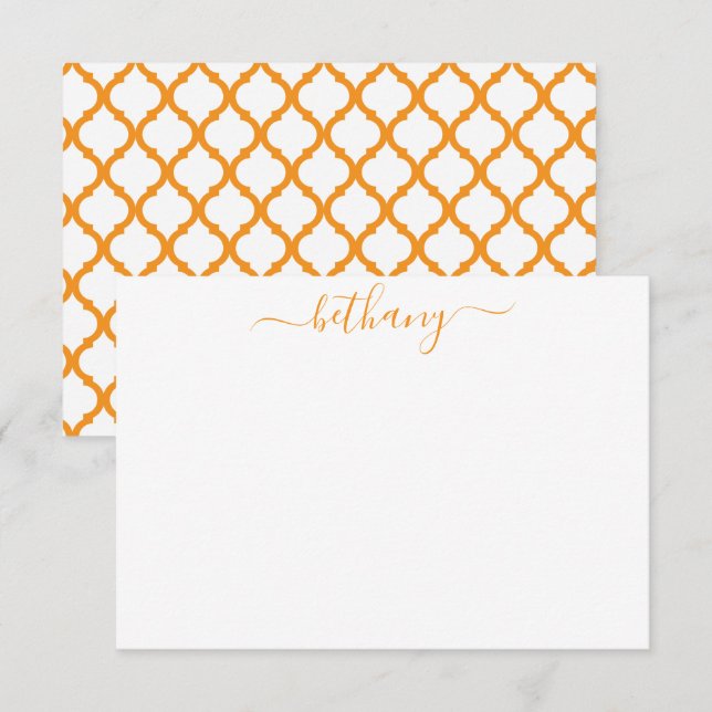 Moroccan Pattern Personalised Note Cards (Front/Back)