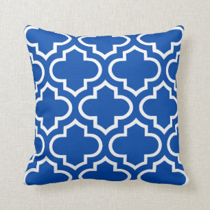 Moroccan Pattern Pillow in Cobalt Blue