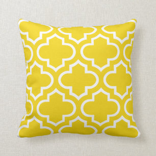 Moroccan Pattern Pillow in Lemon Yellow