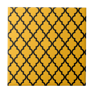 Moroccan Pattern: Yellow & Black Tile