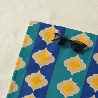 Moroccan peacock hues  beach towel
