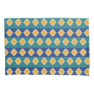 Moroccan peacock hues  pillowcase