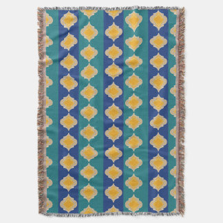 Moroccan peacock hues throw blanket
