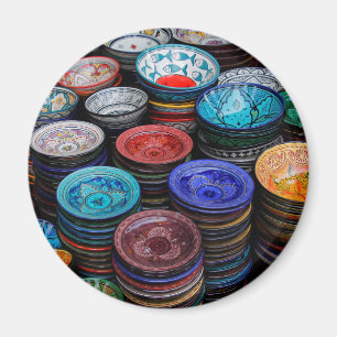 Moroccan Plates At Market Magnet