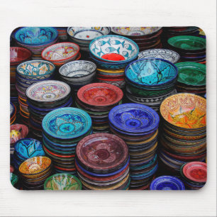 Moroccan Plates At Market Mouse Mat