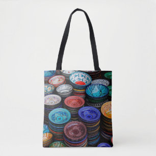 Moroccan Plates At Market Tote Bag