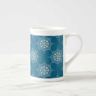 Moroccan Portuguese Blue Azulejos Tile Pattern Bone China Mug
