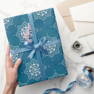 Moroccan Portuguese Blue Azulejos Tile Pattern Wrapping Paper