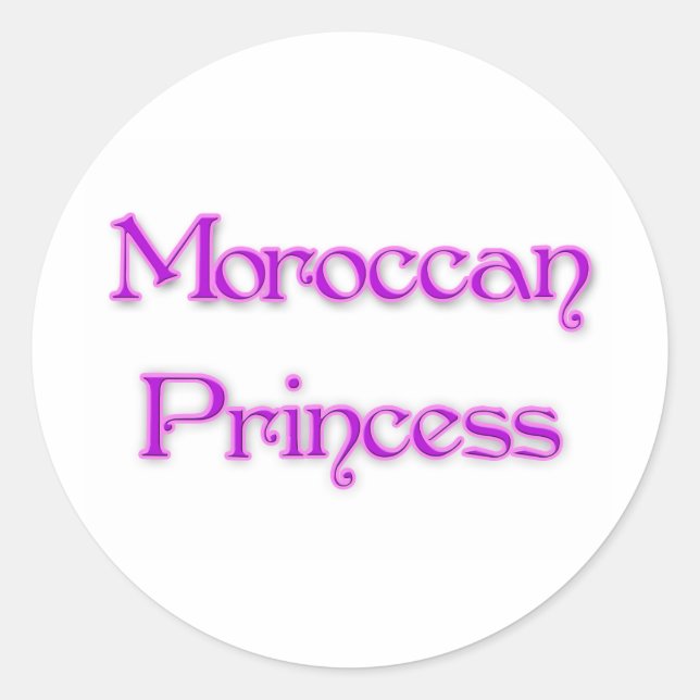 Moroccan Princess Classic Round Sticker (Front)