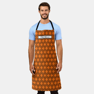 Moroccan Quatrefoil #7 DIY Colours Orange Black SV Apron