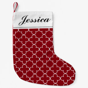 Moroccan quatrefoil pattern Christmas stocking