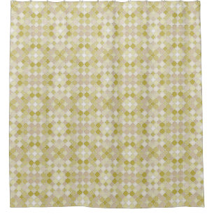Moroccan Quatrefoil Pattern Gold Tones Shower Curtain