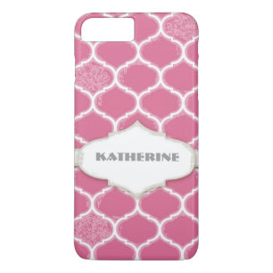 Moroccan Quatrefoil Trellis Antiqued Grunged Style iPhone 8 Plus/7 Plus Case