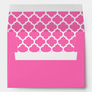 Moroccan Quatrefoil Trellis Pattern #5 Hot Pink Wt Envelope