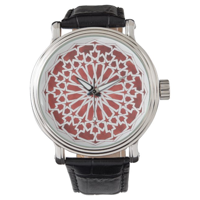 Moroccan Red Mosaic Watch ALCAZAR (Front)