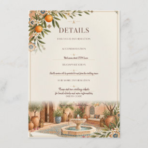 Moroccan Riad Wedding Terracotta & Ivory Details Enclosure Card