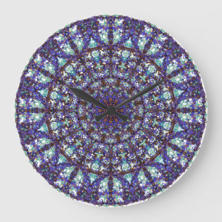 Moroccan romantic coloured mandala pattern large clock