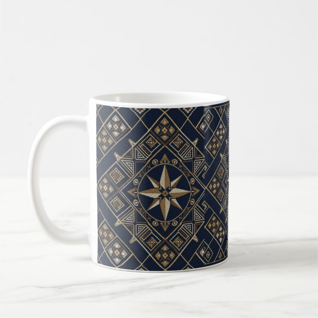 Moroccan rug Compass Star Coffee Mug (Left)
