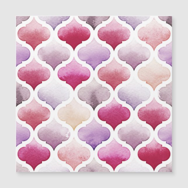 Moroccan Rug: Watercolor Tangier Pattern. (Front)
