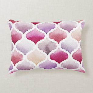 Moroccan Rug: Watercolor Tangier Pattern. Decorative Cushion