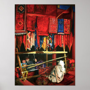 Moroccan Rug Weavers Poster