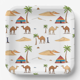 Moroccan Sahara Desert Camping Paper Plate