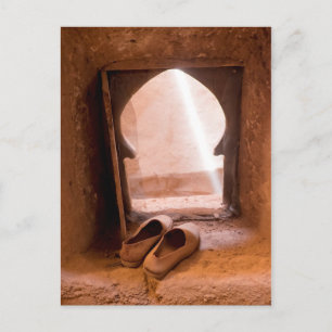Moroccan Shoes At Window Postcard