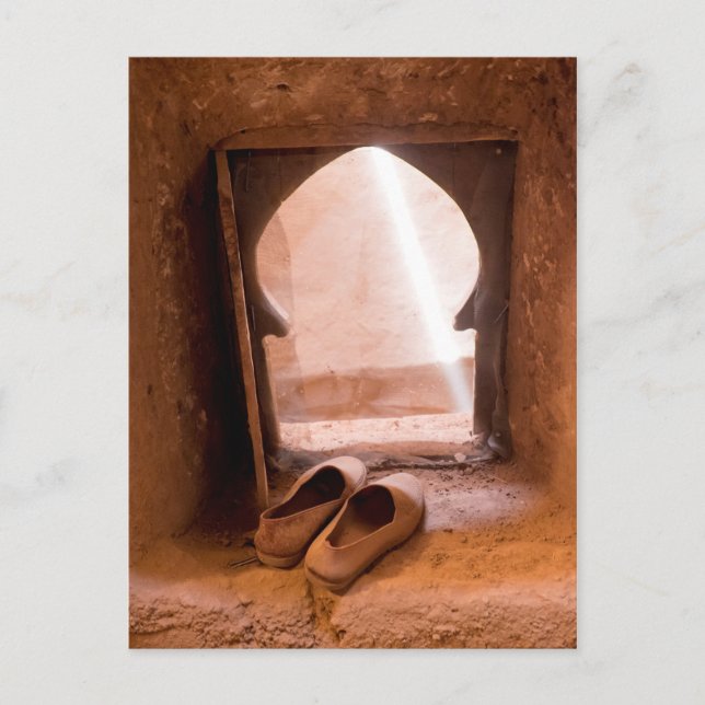 Moroccan Shoes At Window Postcard (Front)