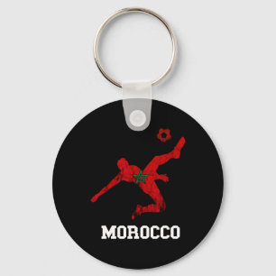 Moroccan Soccer Player Moroccan Pride Byll Morocco Key Ring