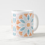 Moroccan style in blue and orange style 2 large coffee mug<br><div class="desc">Moroccan style in blue and orange mug</div>