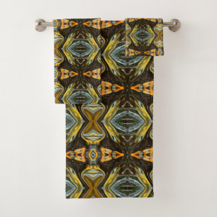 Moroccan style marble in liquid colours       bath towel set