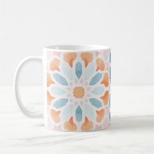 Moroccan style pillow in blue and orange style 2 coffee mug