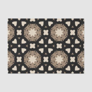 Moroccan Stylish Black & Beige Geometric Pattern Tissue Paper