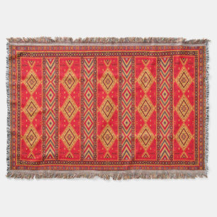 Moroccan Sunrise: Geometric Boho Elegance Throw Blanket