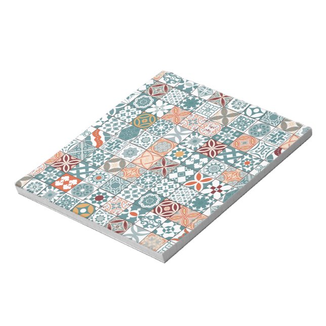 Moroccan tile - blue and brown notepad (Rotated)