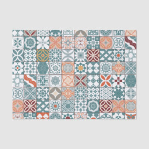 Moroccan tile - blue and brown tissue paper