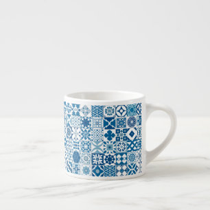 Moroccan tile - blue and white espresso cup