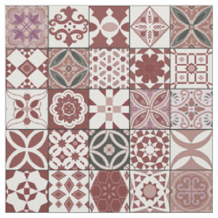 Moroccan tile - bordo and black fabric
