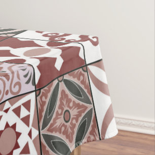Moroccan tile - bordo and black tablecloth